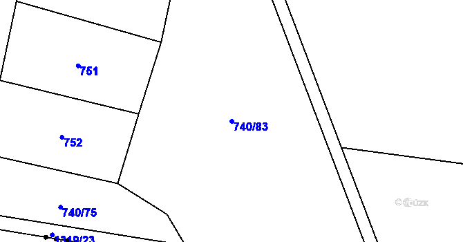 Parcela st. 740/83 v KÚ Novosedly u Strakonic, Katastrální mapa