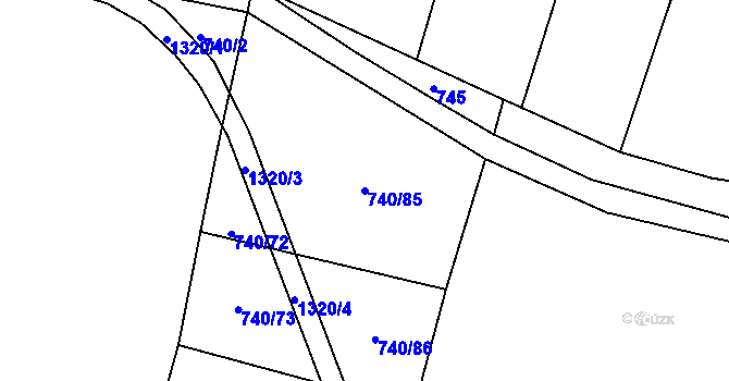 Parcela st. 740/85 v KÚ Novosedly u Strakonic, Katastrální mapa