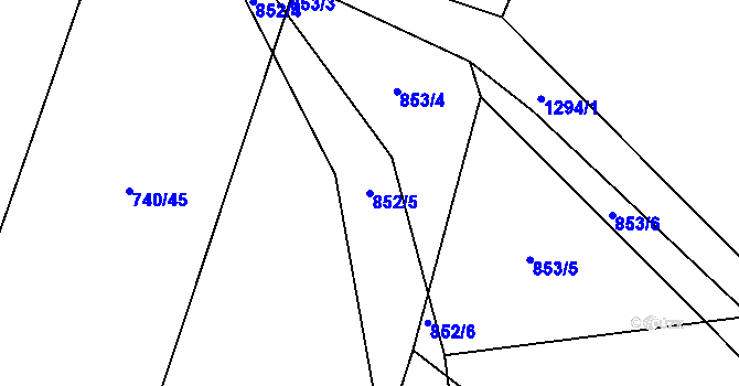 Parcela st. 852/5 v KÚ Novosedly u Strakonic, Katastrální mapa