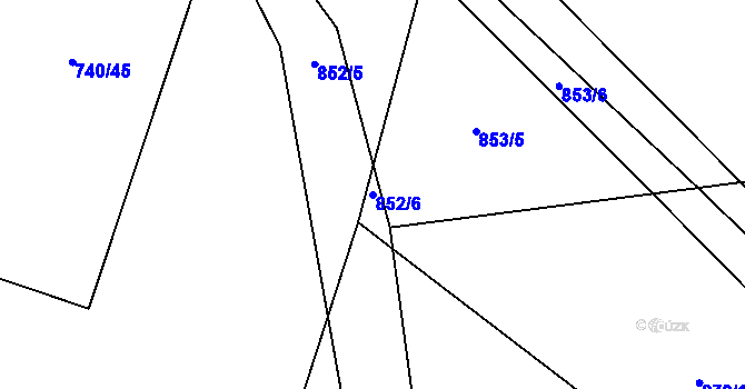Parcela st. 852/6 v KÚ Novosedly u Strakonic, Katastrální mapa