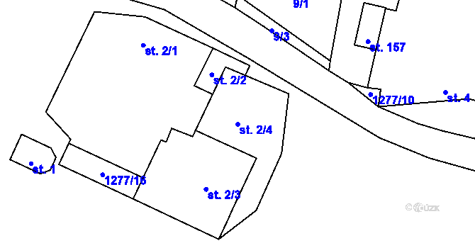 Parcela st. 2/4 v KÚ Novosedly u Strakonic, Katastrální mapa