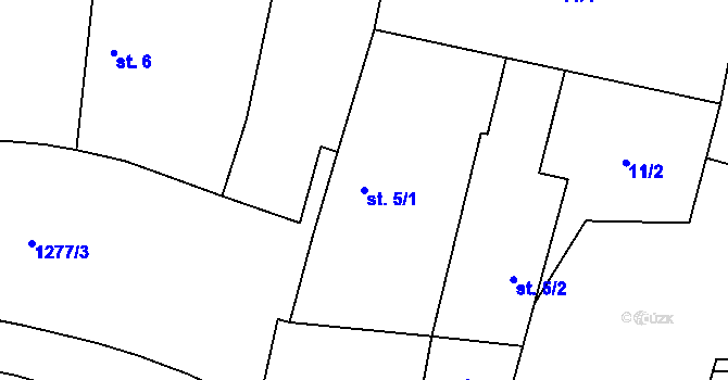 Parcela st. 5/1 v KÚ Novosedly u Strakonic, Katastrální mapa