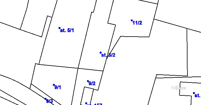 Parcela st. 5/2 v KÚ Novosedly u Strakonic, Katastrální mapa
