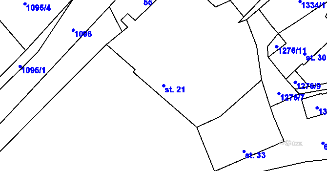 Parcela st. 21 v KÚ Novosedly u Strakonic, Katastrální mapa