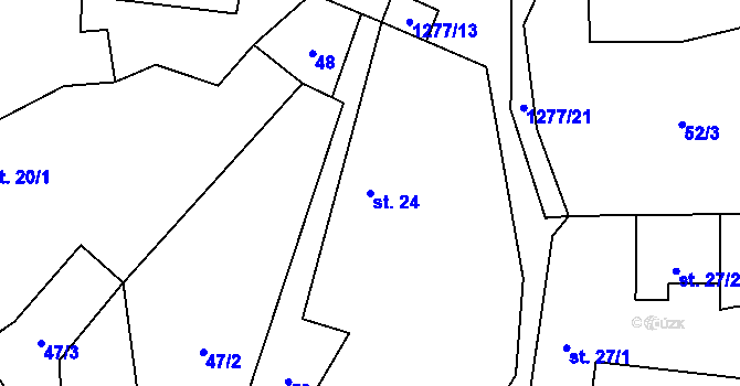 Parcela st. 24 v KÚ Novosedly u Strakonic, Katastrální mapa
