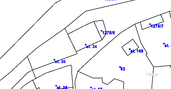 Parcela st. 34 v KÚ Novosedly u Strakonic, Katastrální mapa