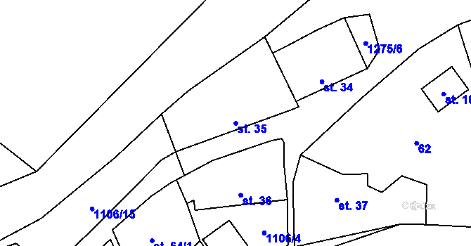 Parcela st. 35 v KÚ Novosedly u Strakonic, Katastrální mapa