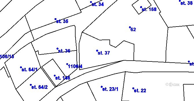Parcela st. 37 v KÚ Novosedly u Strakonic, Katastrální mapa