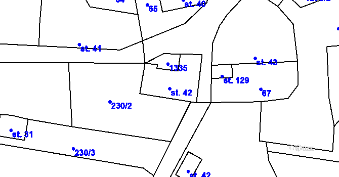 Parcela st. 42 v KÚ Novosedly u Strakonic, Katastrální mapa