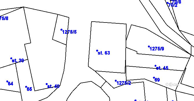 Parcela st. 63 v KÚ Novosedly u Strakonic, Katastrální mapa