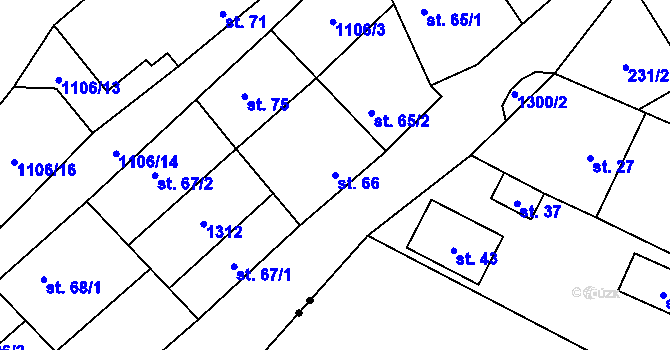 Parcela st. 66 v KÚ Novosedly u Strakonic, Katastrální mapa
