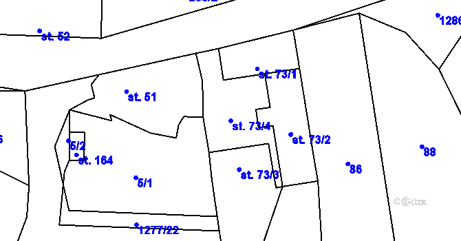 Parcela st. 73/4 v KÚ Novosedly u Strakonic, Katastrální mapa