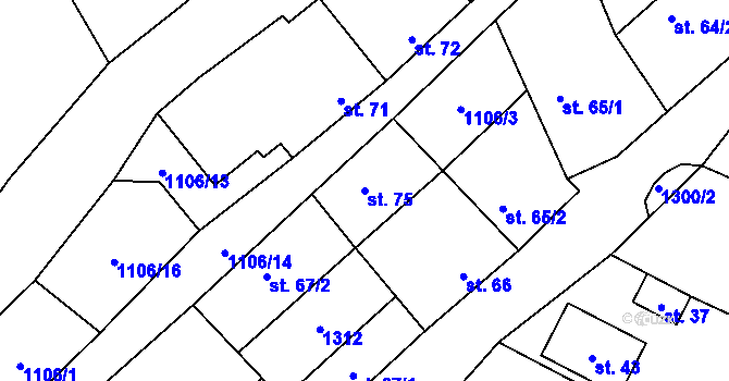 Parcela st. 75 v KÚ Novosedly u Strakonic, Katastrální mapa