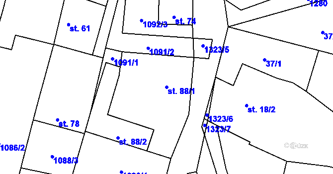 Parcela st. 88/1 v KÚ Novosedly u Strakonic, Katastrální mapa
