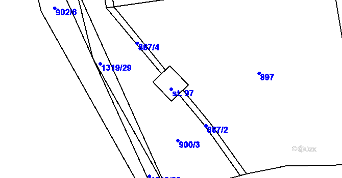 Parcela st. 97 v KÚ Novosedly u Strakonic, Katastrální mapa