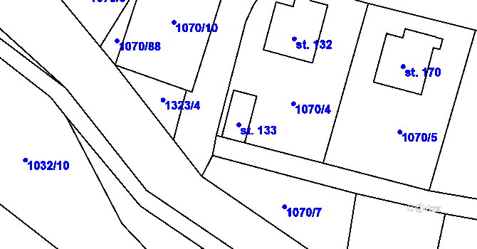 Parcela st. 133 v KÚ Novosedly u Strakonic, Katastrální mapa