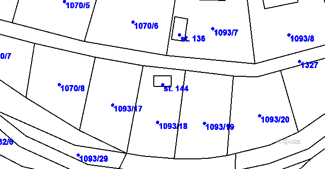 Parcela st. 144 v KÚ Novosedly u Strakonic, Katastrální mapa