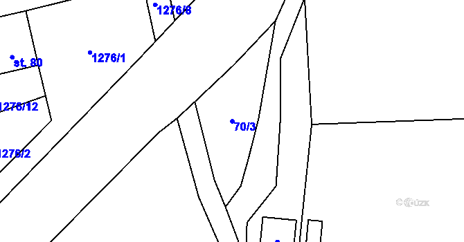 Parcela st. 70/3 v KÚ Novosedly u Strakonic, Katastrální mapa