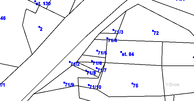 Parcela st. 71/5 v KÚ Novosedly u Strakonic, Katastrální mapa