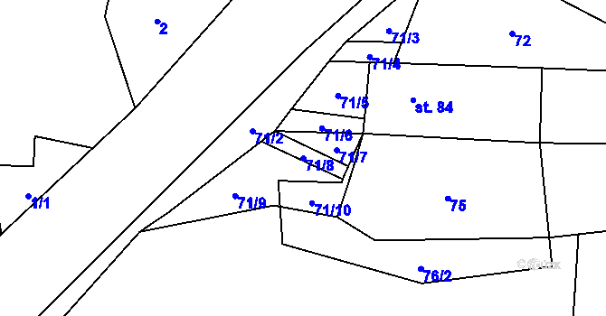 Parcela st. 71/8 v KÚ Novosedly u Strakonic, Katastrální mapa