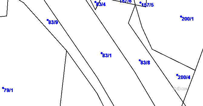 Parcela st. 83/1 v KÚ Novosedly u Strakonic, Katastrální mapa