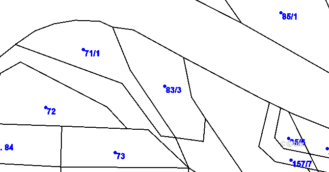 Parcela st. 83/3 v KÚ Novosedly u Strakonic, Katastrální mapa
