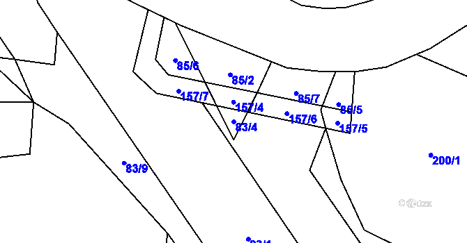 Parcela st. 83/4 v KÚ Novosedly u Strakonic, Katastrální mapa