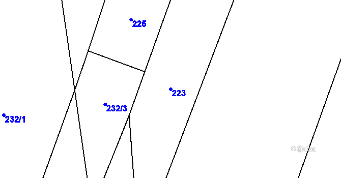 Parcela st. 223 v KÚ Novosedly u Strakonic, Katastrální mapa