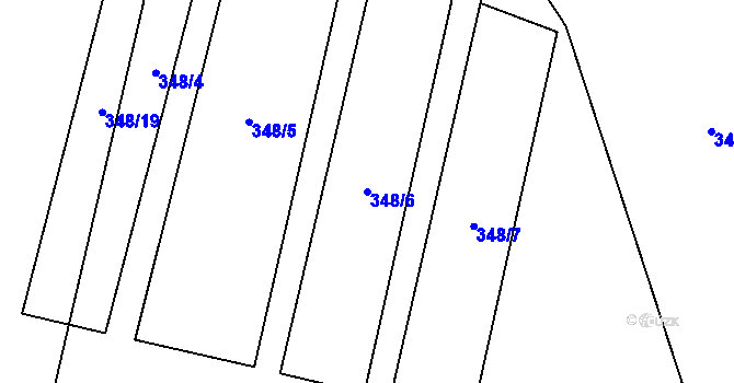 Parcela st. 348/6 v KÚ Novosedly u Strakonic, Katastrální mapa
