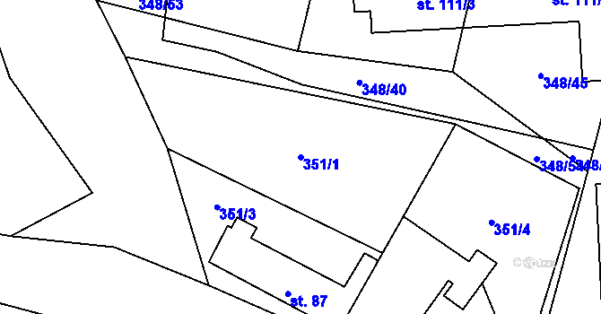 Parcela st. 351/1 v KÚ Novosedly u Strakonic, Katastrální mapa