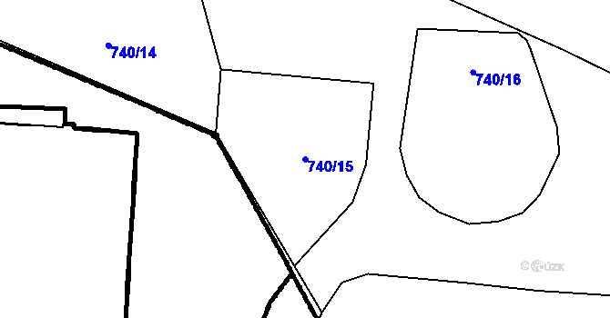 Parcela st. 740/15 v KÚ Novosedly u Strakonic, Katastrální mapa
