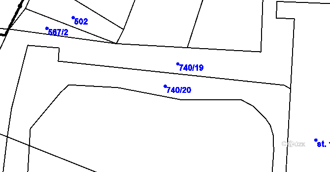 Parcela st. 740/20 v KÚ Novosedly u Strakonic, Katastrální mapa