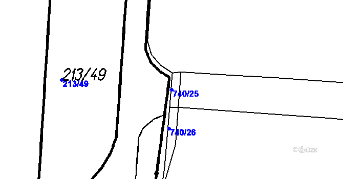 Parcela st. 740/25 v KÚ Novosedly u Strakonic, Katastrální mapa