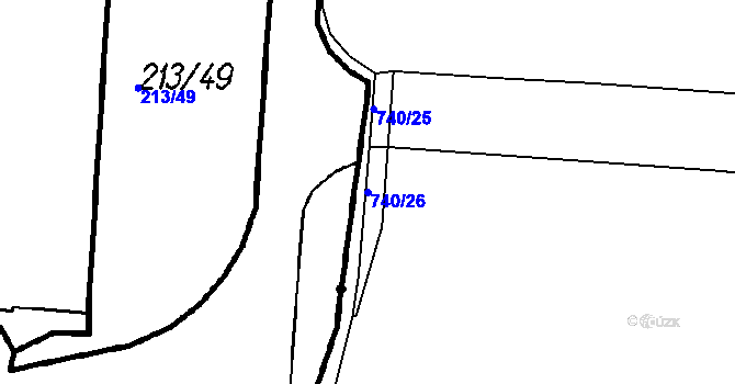 Parcela st. 740/26 v KÚ Novosedly u Strakonic, Katastrální mapa