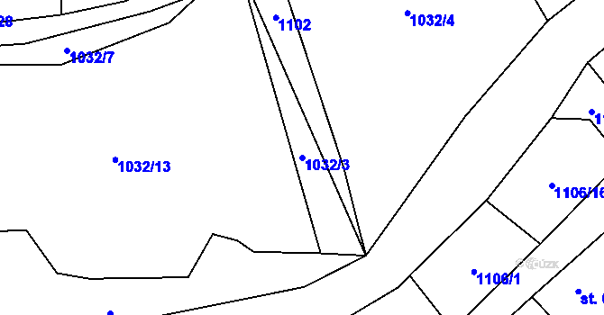 Parcela st. 1032/3 v KÚ Novosedly u Strakonic, Katastrální mapa