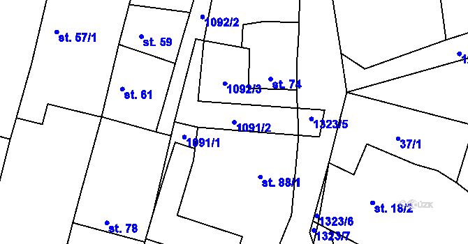 Parcela st. 1091/2 v KÚ Novosedly u Strakonic, Katastrální mapa