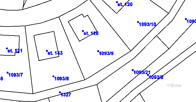 Parcela st. 1093/9 v KÚ Novosedly u Strakonic, Katastrální mapa