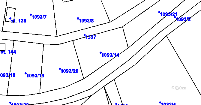 Parcela st. 1093/14 v KÚ Novosedly u Strakonic, Katastrální mapa