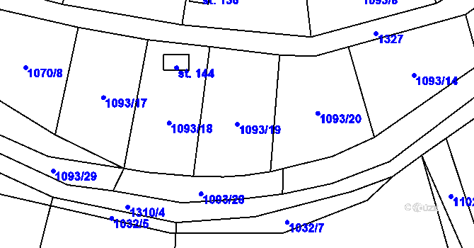 Parcela st. 1093/19 v KÚ Novosedly u Strakonic, Katastrální mapa