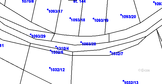 Parcela st. 1093/28 v KÚ Novosedly u Strakonic, Katastrální mapa