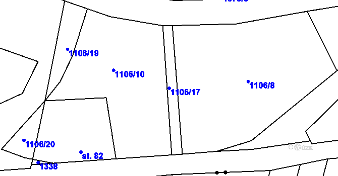 Parcela st. 1106/17 v KÚ Novosedly u Strakonic, Katastrální mapa