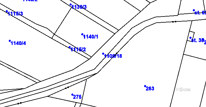 Parcela st. 1106/18 v KÚ Novosedly u Strakonic, Katastrální mapa