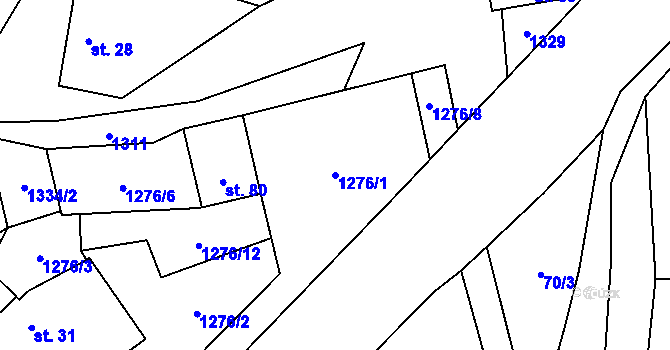 Parcela st. 1276/1 v KÚ Novosedly u Strakonic, Katastrální mapa