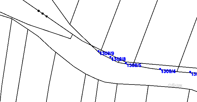 Parcela st. 1308/9 v KÚ Novosedly u Strakonic, Katastrální mapa