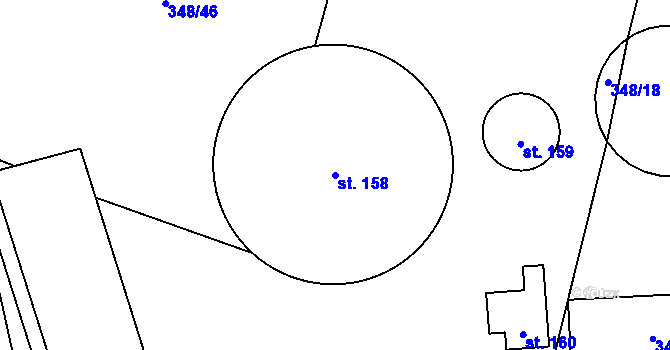 Parcela st. 158 v KÚ Novosedly u Strakonic, Katastrální mapa