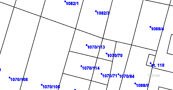 Parcela st. 1070/113 v KÚ Novosedly u Strakonic, Katastrální mapa