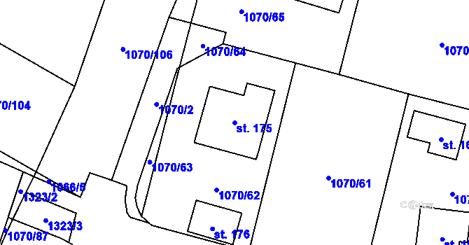 Parcela st. 175 v KÚ Novosedly u Strakonic, Katastrální mapa