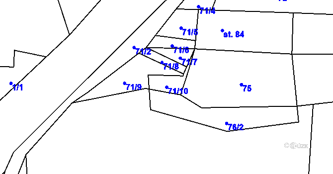 Parcela st. 71/10 v KÚ Novosedly u Strakonic, Katastrální mapa