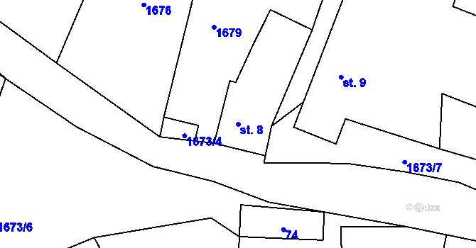 Parcela st. 8 v KÚ Chlum u Novosedel, Katastrální mapa