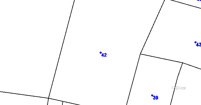 Parcela st. 42 v KÚ Močidlec, Katastrální mapa